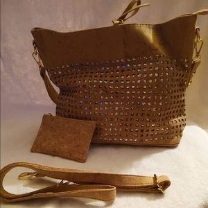 Cork purse with coin purse.